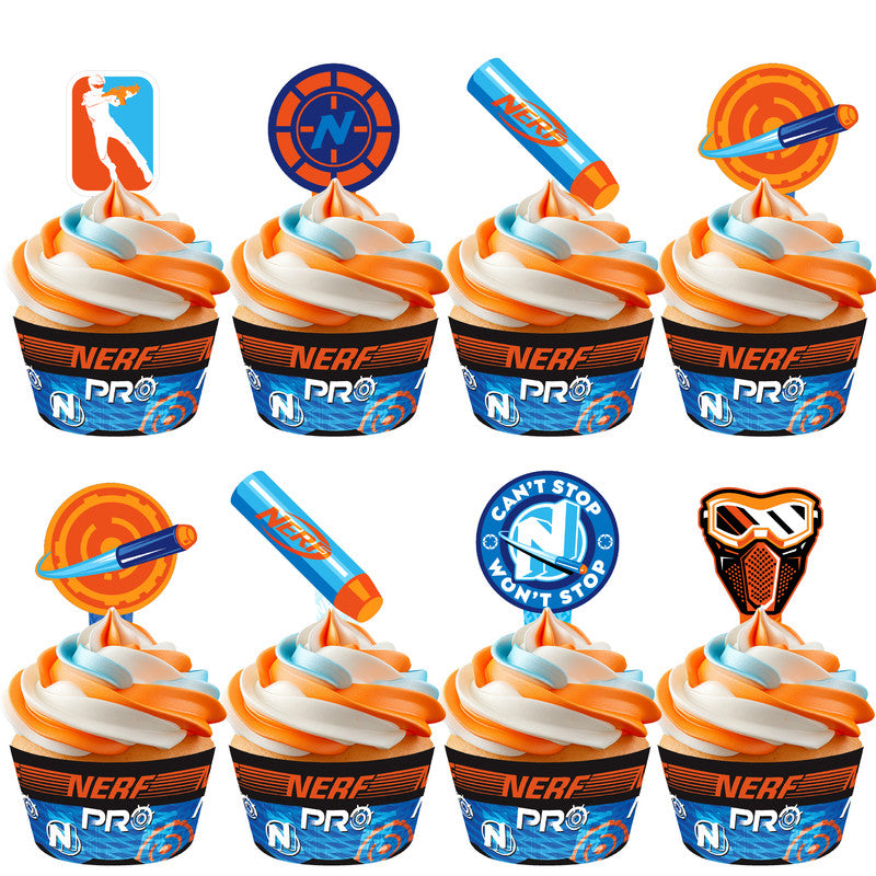 Nerf Cupcake Toppers & Nerf Cupcake Wrappers