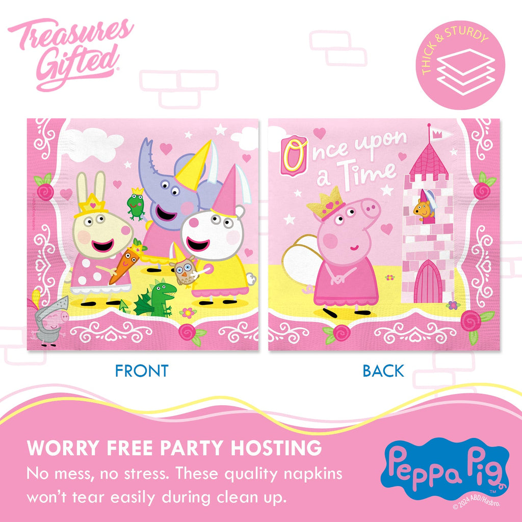 Princess Peppa Pig Napkins - Princess Peppa Pig Party Supplies