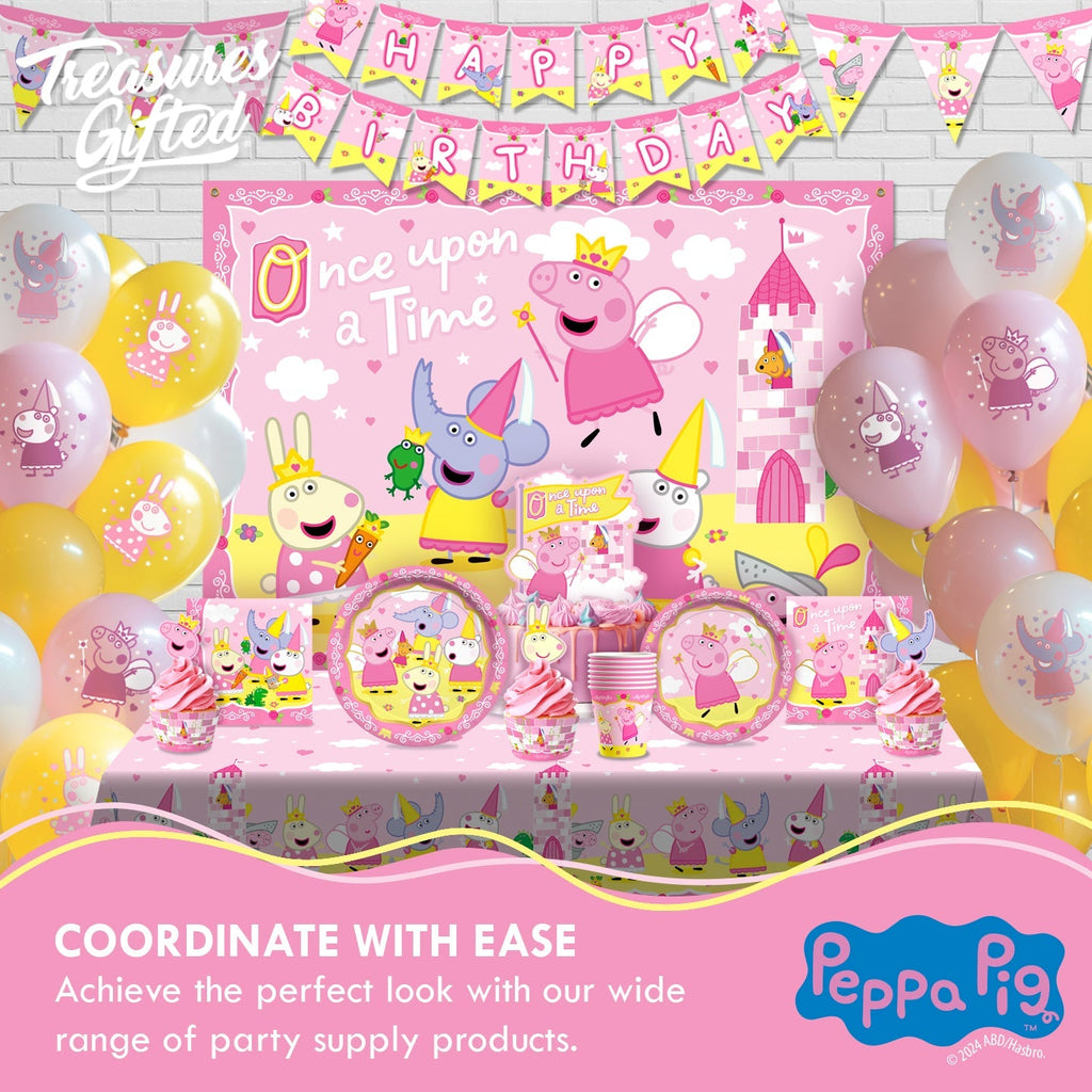 Princess Peppa Pig Birthday Banner - Princess Peppa Pig Birthday Decorations