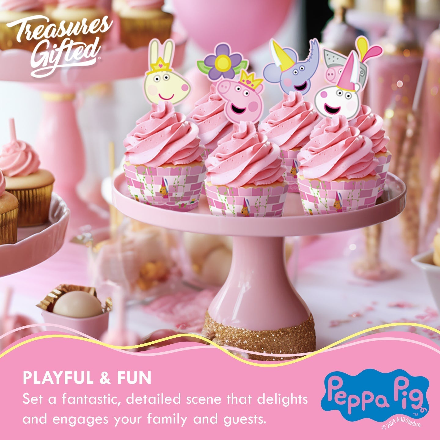 Princess Peppa Pig Cake Topper & Princess Peppa Pig Cupcake Toppers Kit