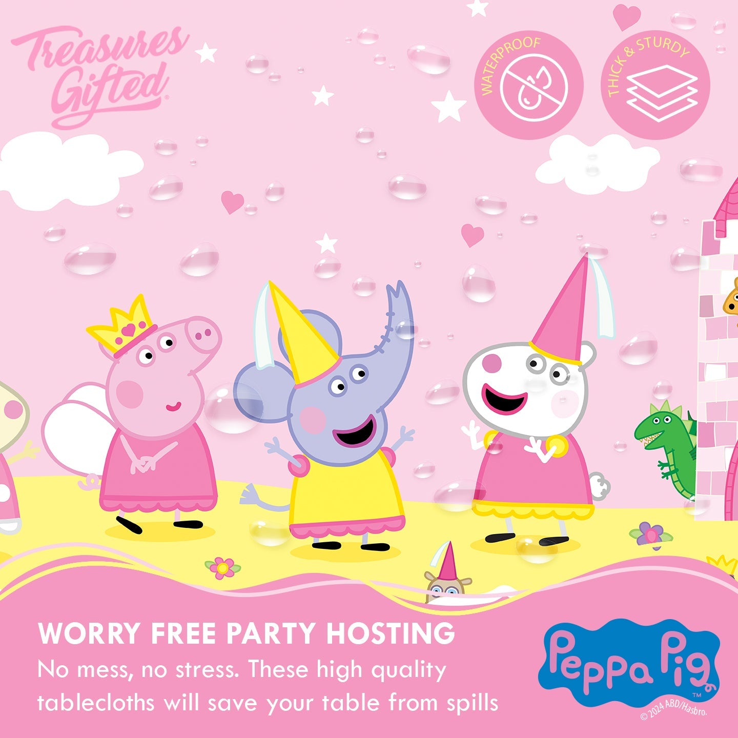 Princess Peppa Pig Table Cover - Princess Peppa Pig Party Supplies