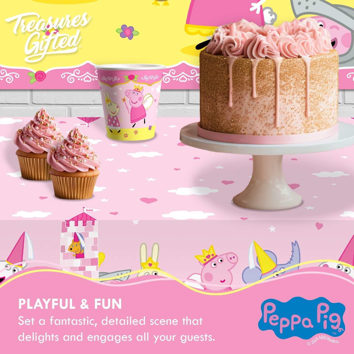 Princess Peppa Pig Table Cover - Princess Peppa Pig Party Supplies