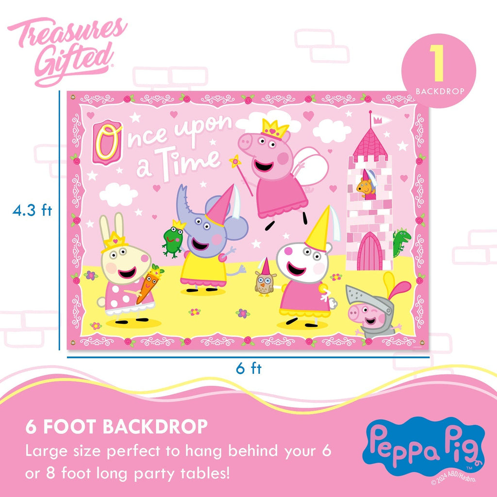 Princess Peppa Pig Backdrop - Princess Peppa Pig Party Supplies