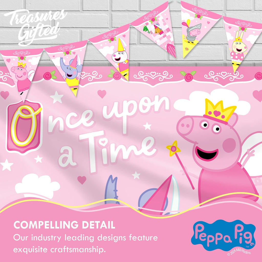 Princess Peppa Pig Backdrop - Princess Peppa Pig Party Supplies
