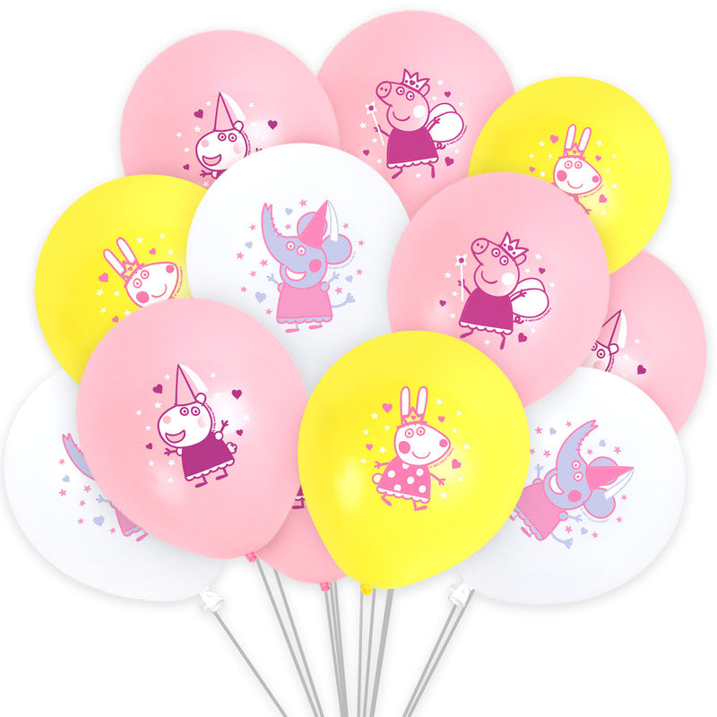 Princess Peppa Pig Balloons Bouquet - Princess Peppa Pig Party Supplies