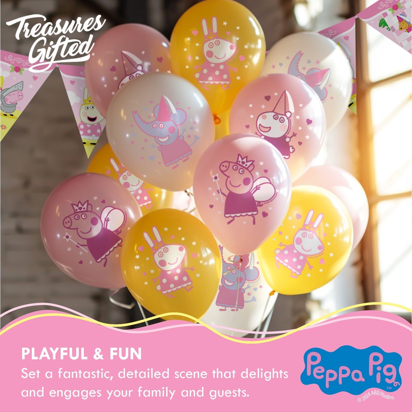 Princess Peppa Pig Balloons Bouquet - Princess Peppa Pig Party Supplies