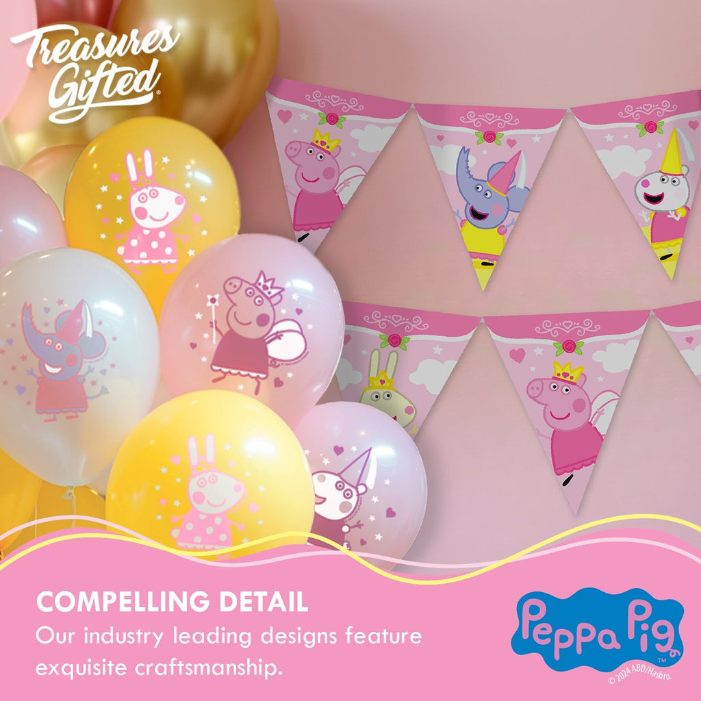 Princess Peppa Pig Balloons Bouquet - Princess Peppa Pig Party Supplies
