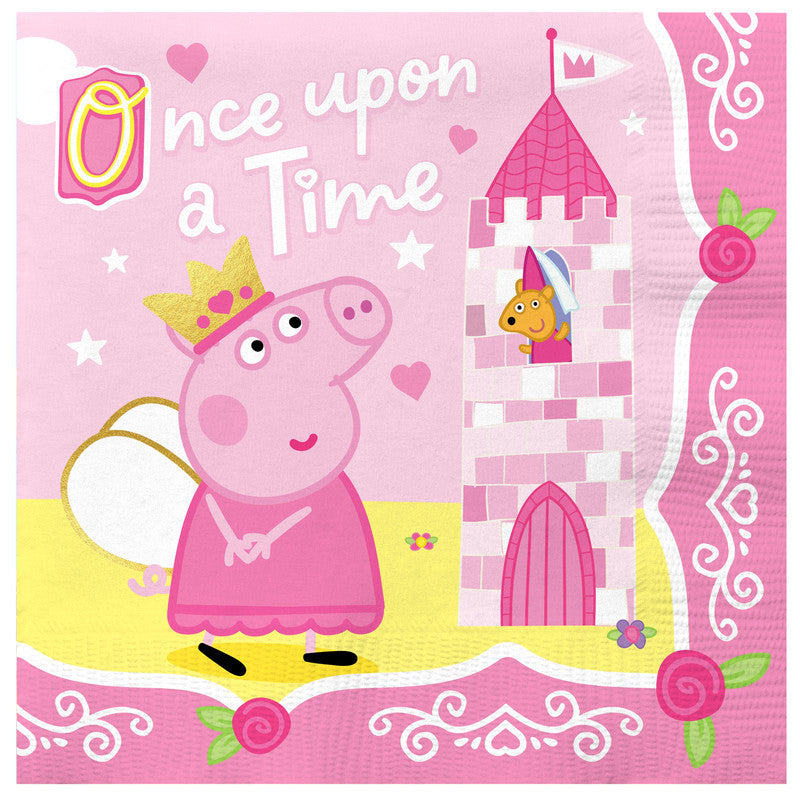 Princess Peppa Pig Napkins - Princess Peppa Pig Party Supplies