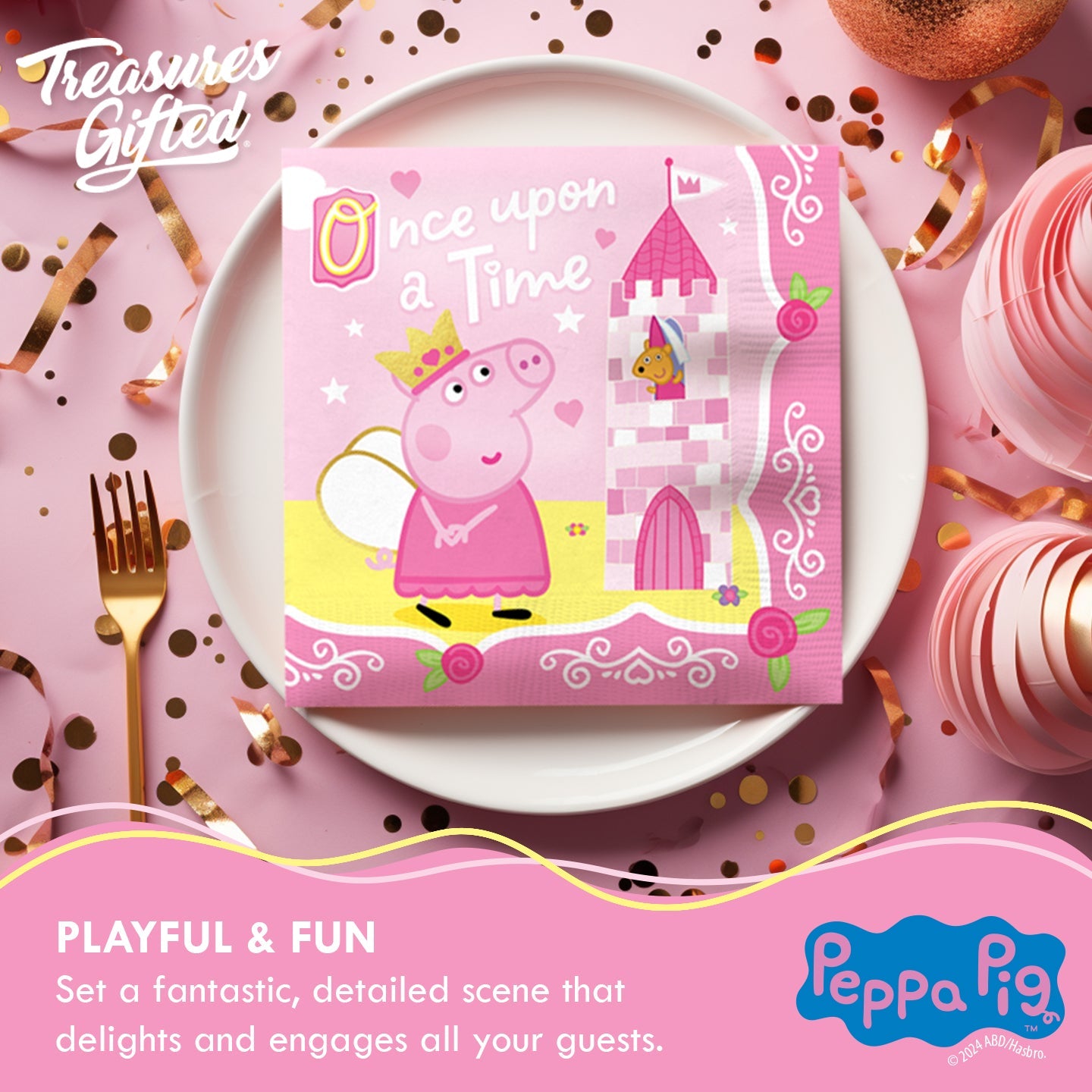 Princess Peppa Pig Napkins - Princess Peppa Pig Party Supplies