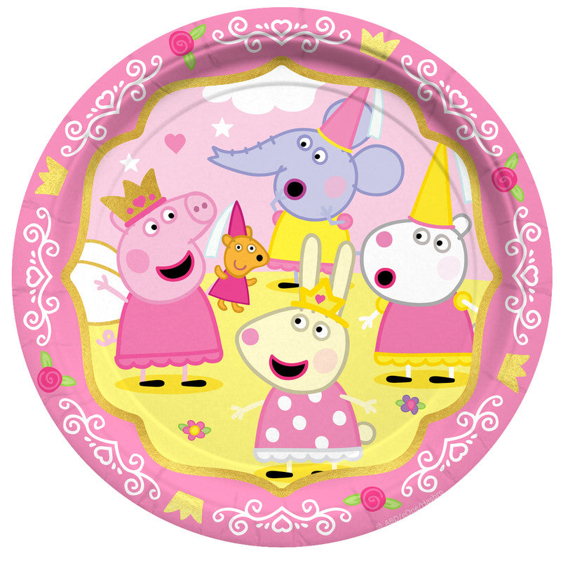 Princess Peppa Pig Plates 9in - Princess Peppa Pig Party Supplies