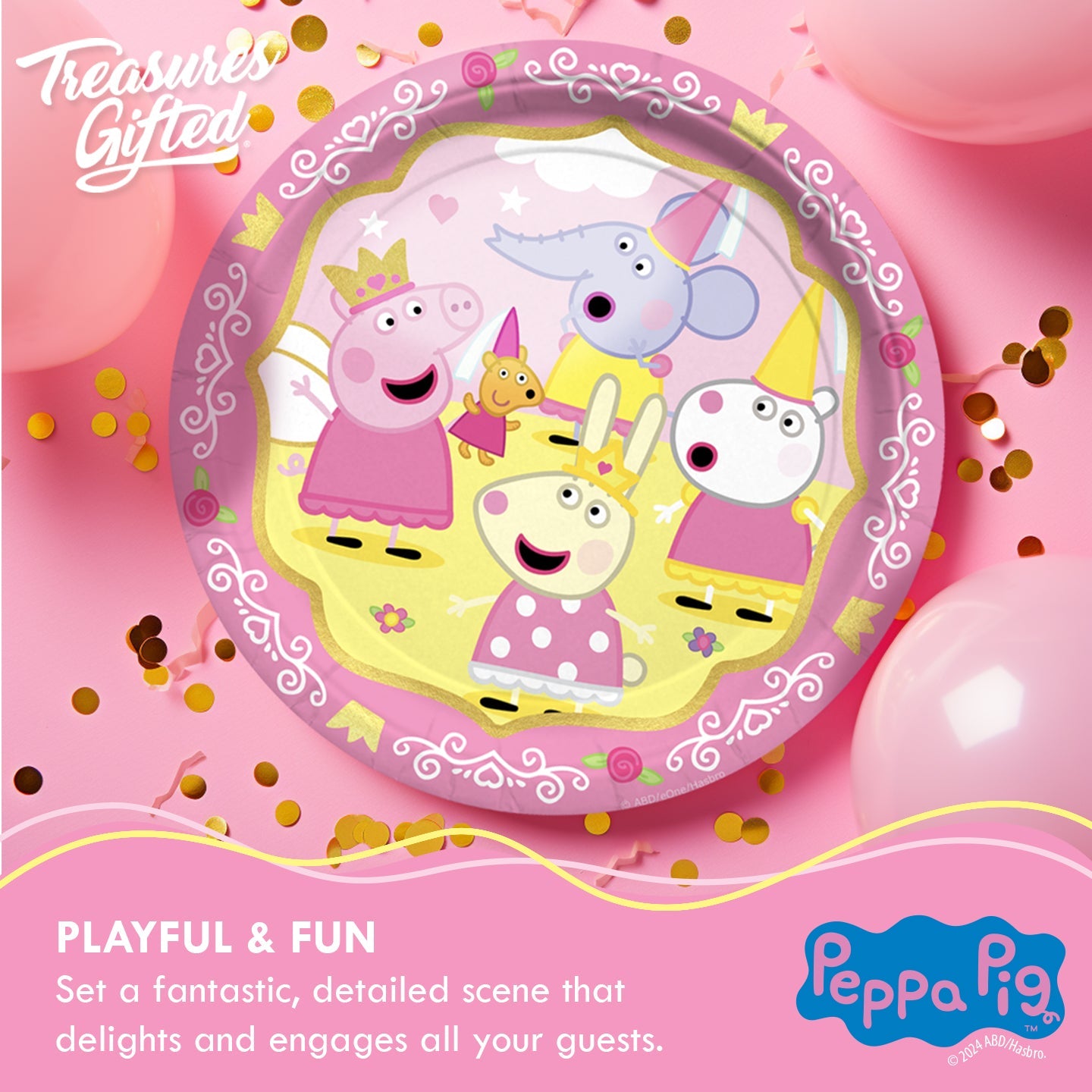 Princess Peppa Pig Plates 9in - Princess Peppa Pig Party Supplies