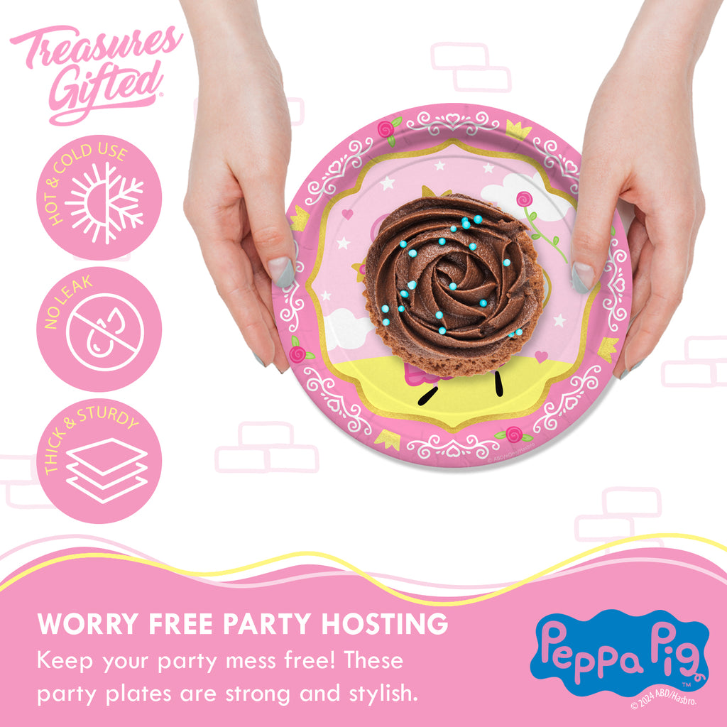 Princess Peppa Pig Plates 7in - Princess Peppa Pig Party Supplies