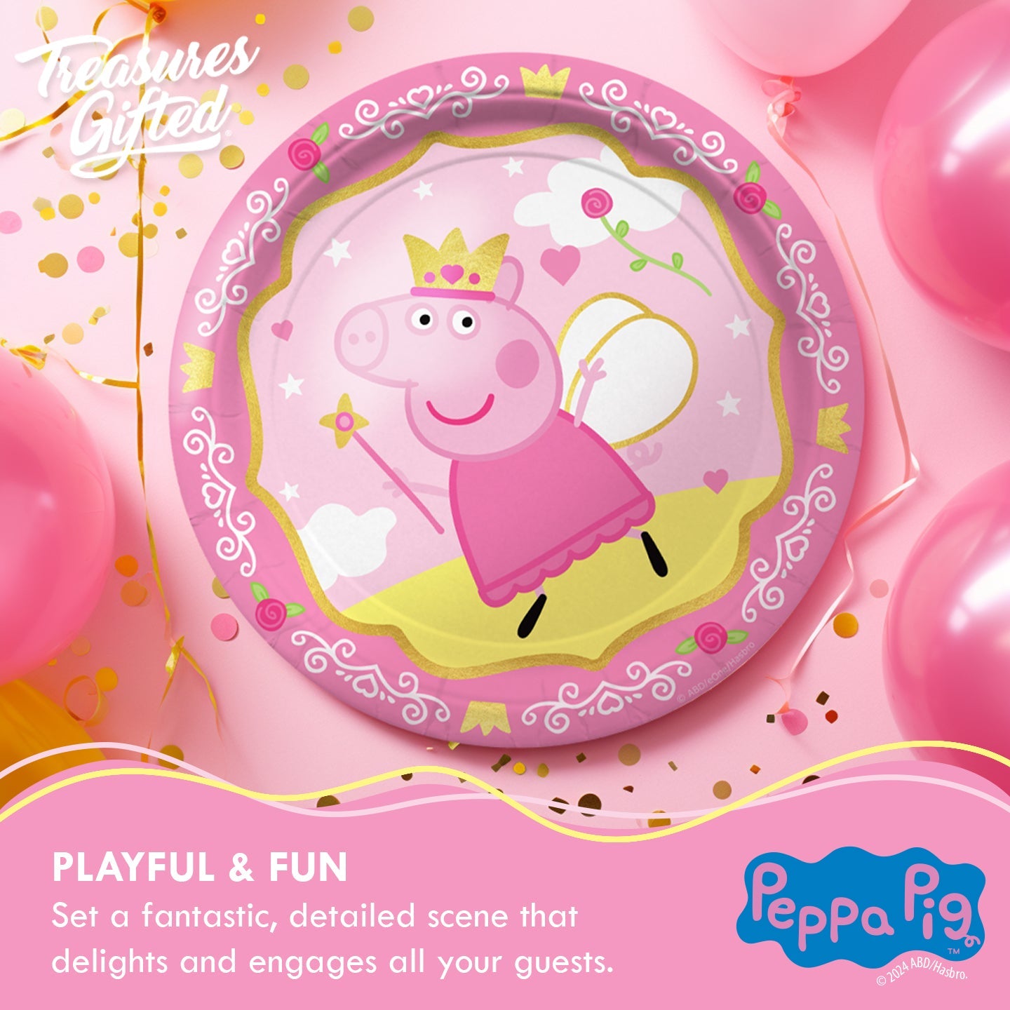 Princess Peppa Pig Plates 7in - Princess Peppa Pig Party Supplies