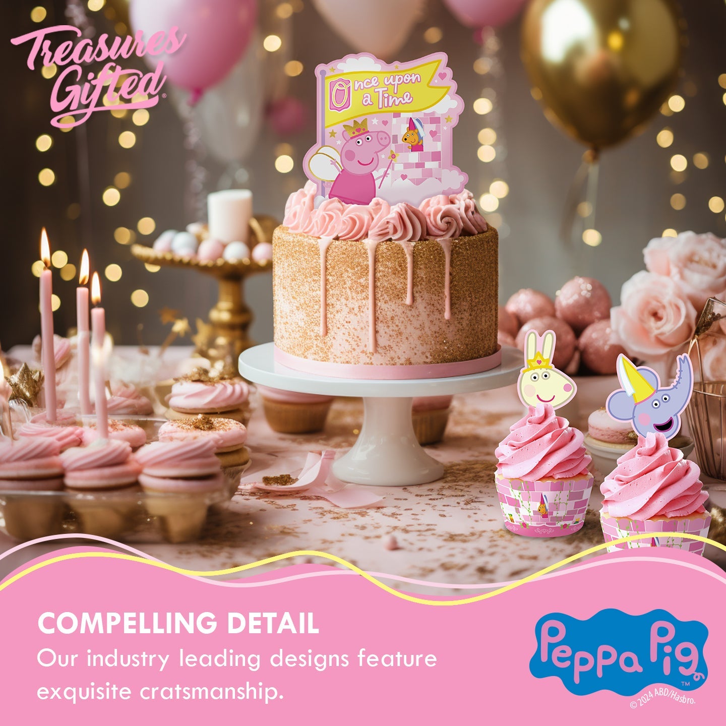 Princess Peppa Pig Cake Topper - Princess Peppa Pig Party Supplies