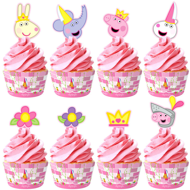 Princess Peppa Pig Cupcake Toppers & Princess Peppa Pig Cupcake Wrappers
