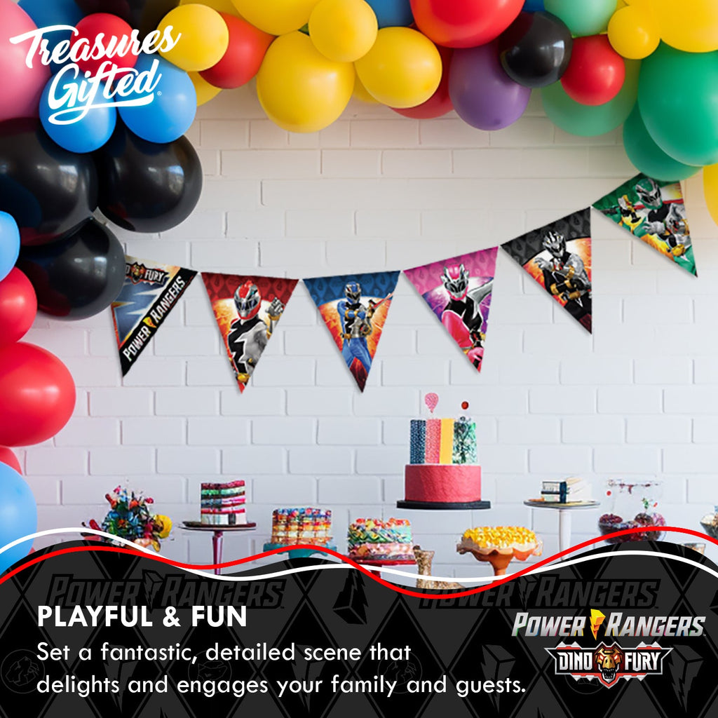 Power Rangers Birthday Banner Pennant - Power Rangers Party Supplies