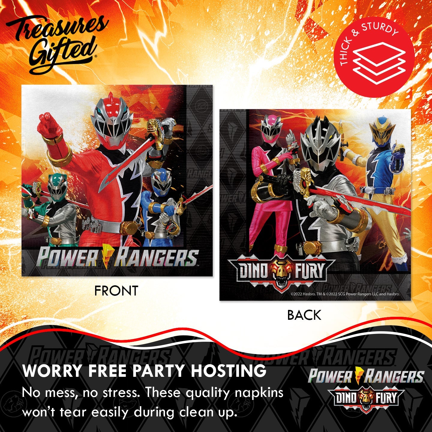 Power Rangers Napkins - Power Rangers Party Supplies