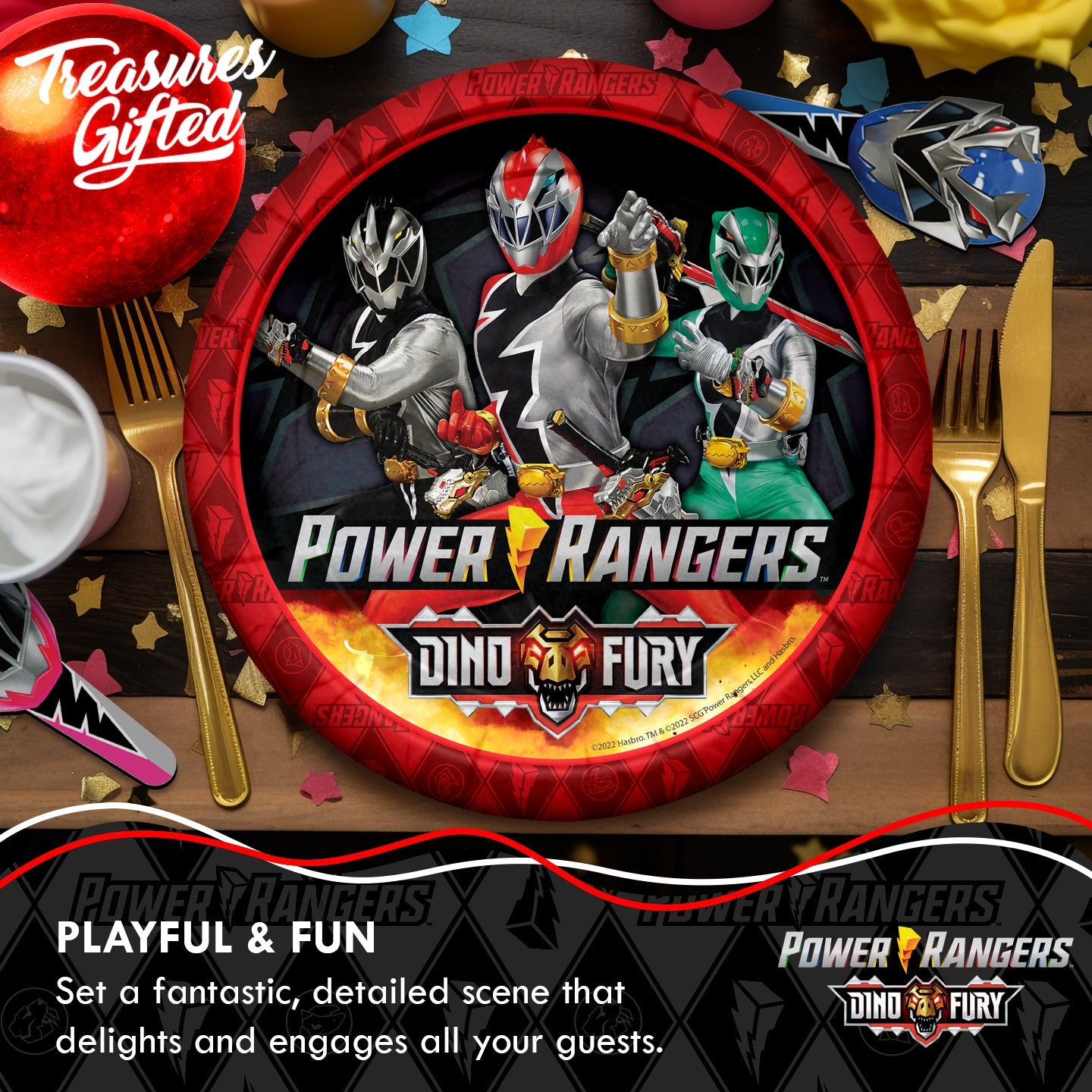 Power Rangers Plates 9in - Power Rangers Party Supplies