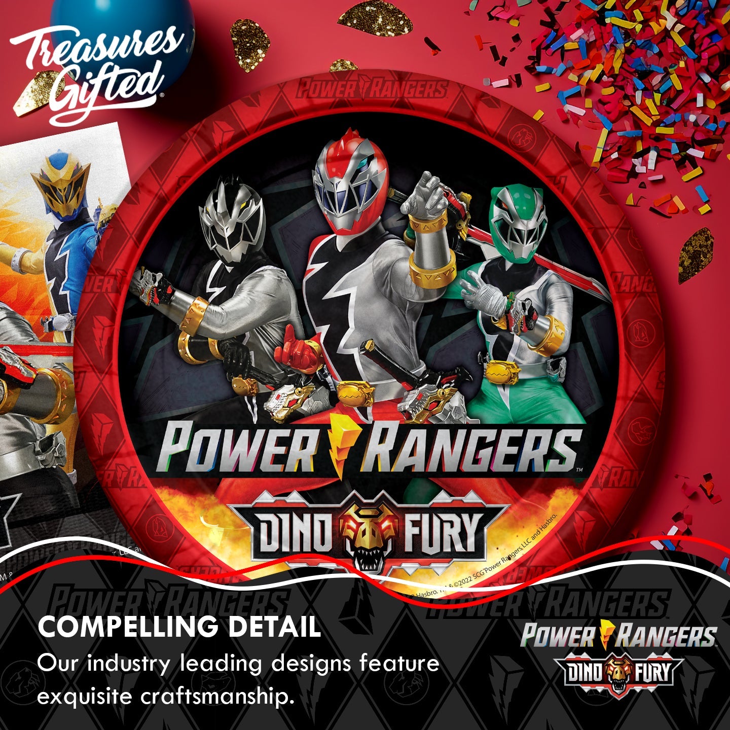 Power Rangers Plates 9in - Power Rangers Party Supplies