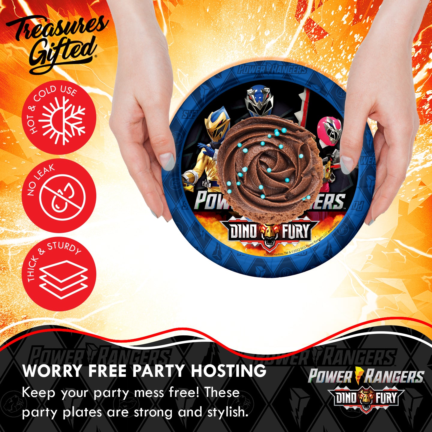 Power Rangers Plates 7in - Power Rangers Party Supplies