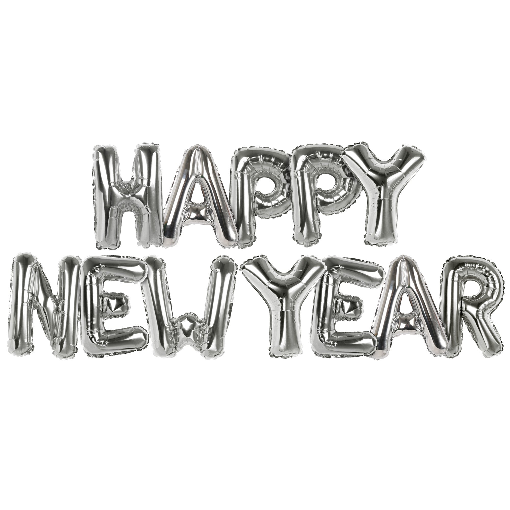 16 Inch Silver Foil Happy New Year Balloons
