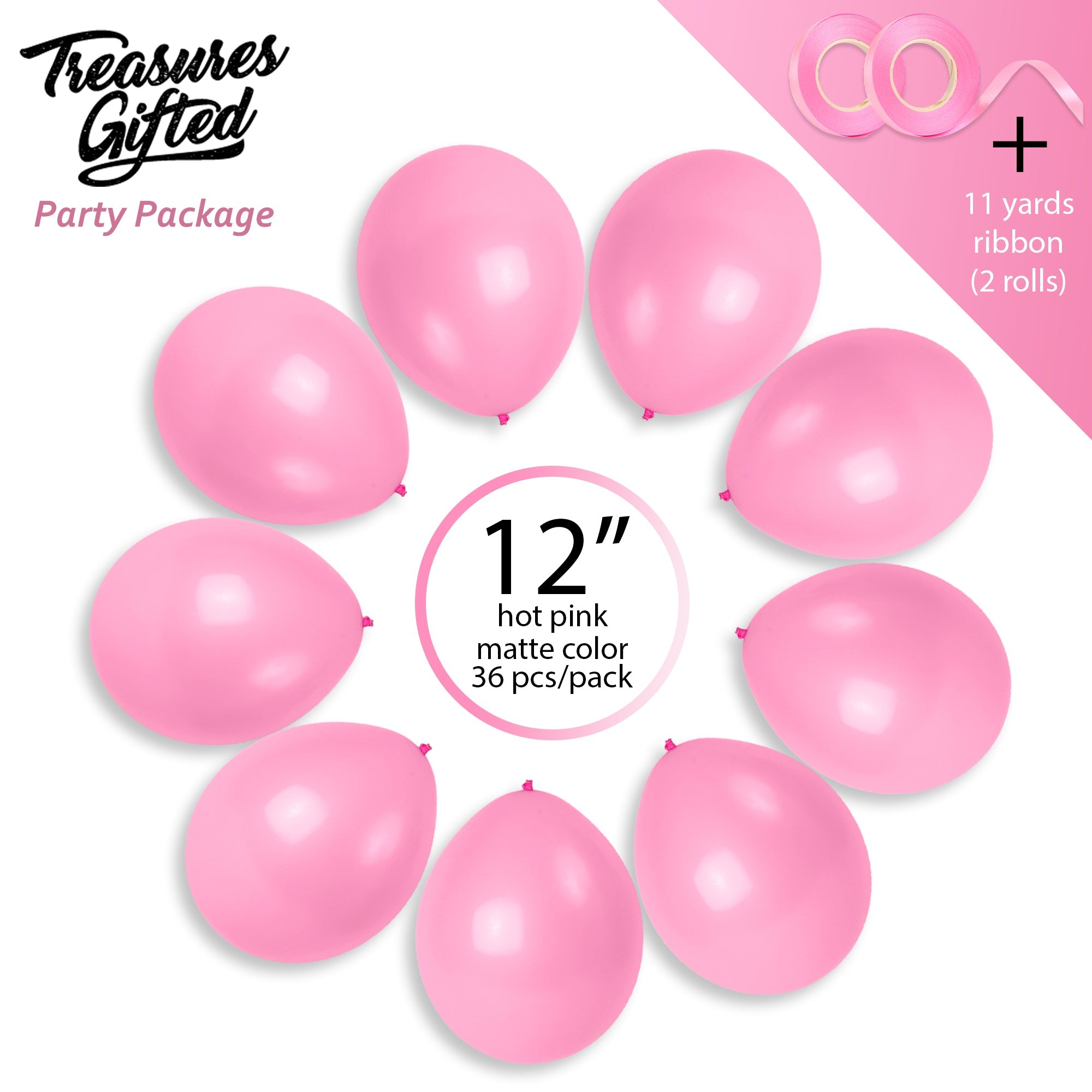 Pink Balloons - 12 Inch Latex Balloons