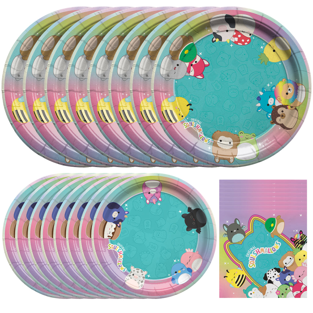 Squishmallows Party Decorations Tableware Starter Set for 24 Guests
