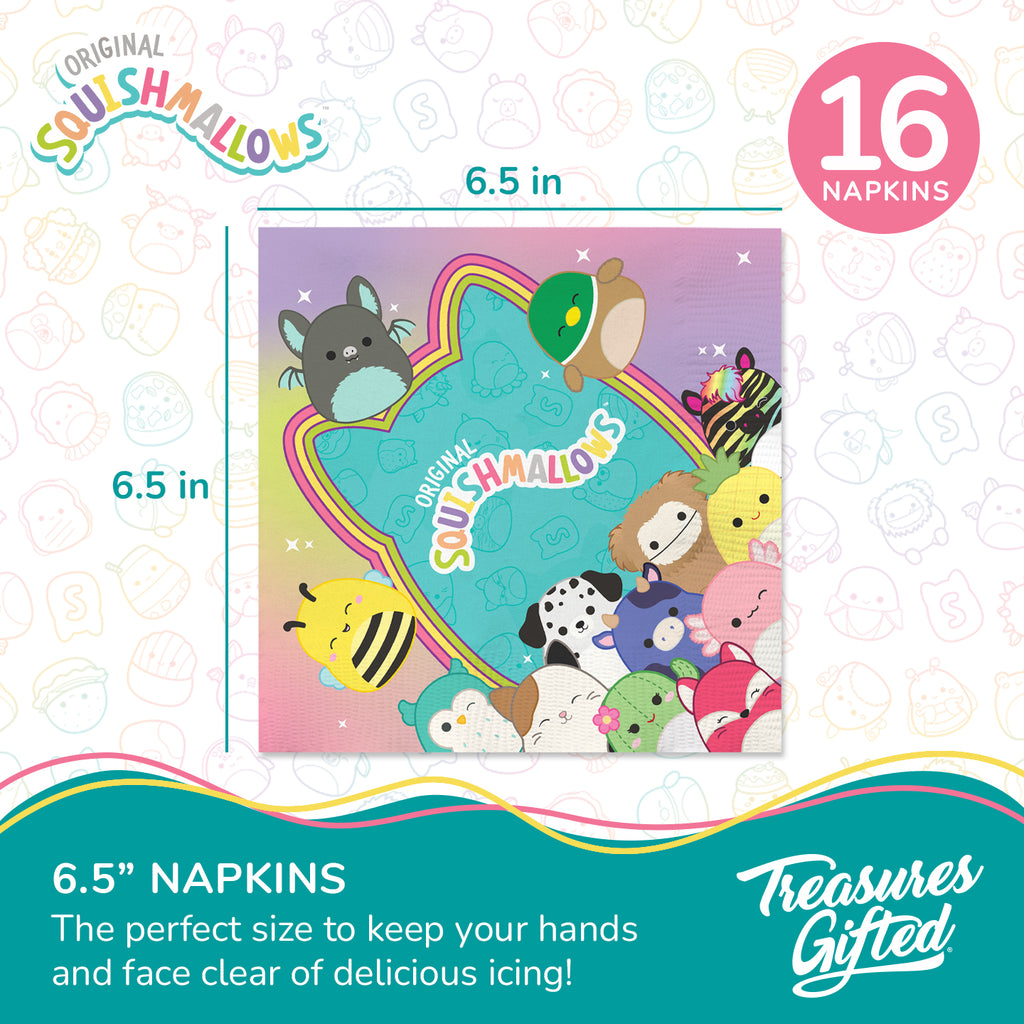 Squishmallows Party Decorations Tableware Classic Set for 16 Guests