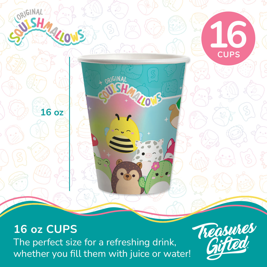 Squishmallows Party Decorations Tableware Deluxe Set for 16 Guests