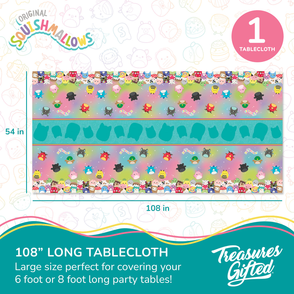 Squishmallows Party Decorations Tableware Deluxe Set for 16 Guests