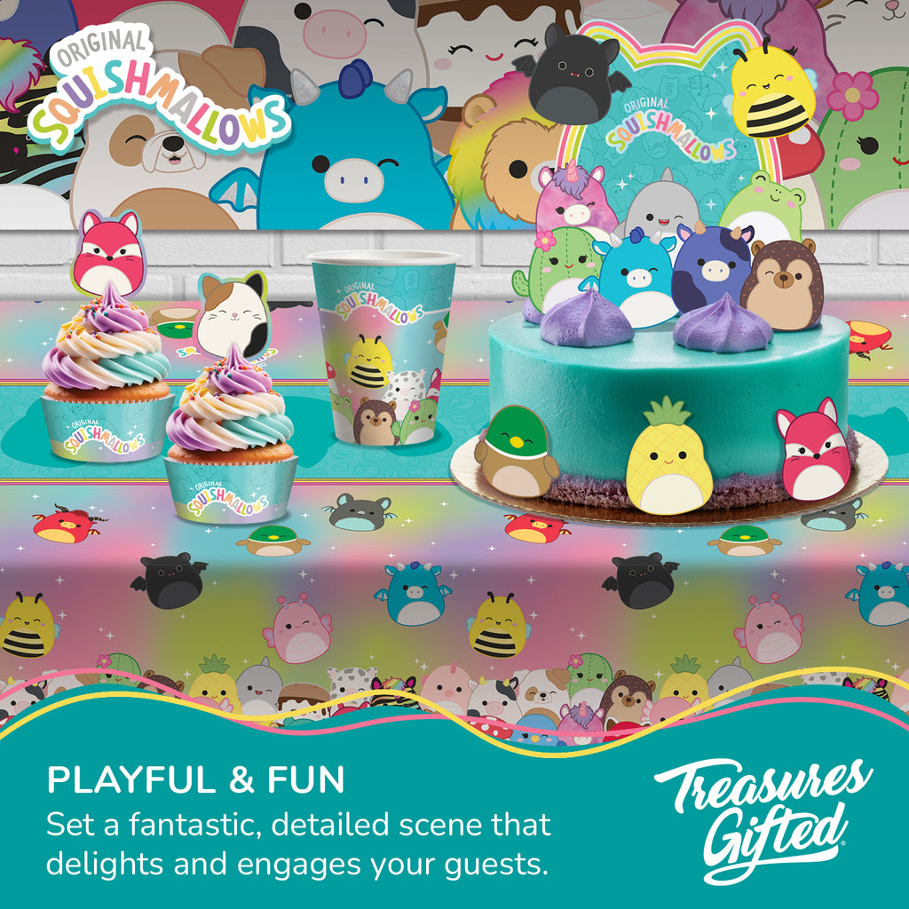 Squishmallows Party Decorations Tableware Deluxe Set for 24 Guests