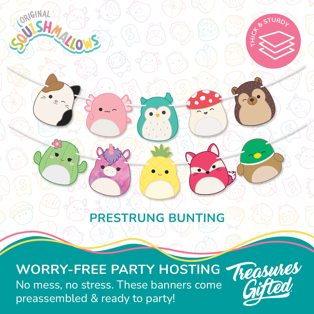 Squishmallows Banner & Pennants Kit - Squishmallows Party Decorations