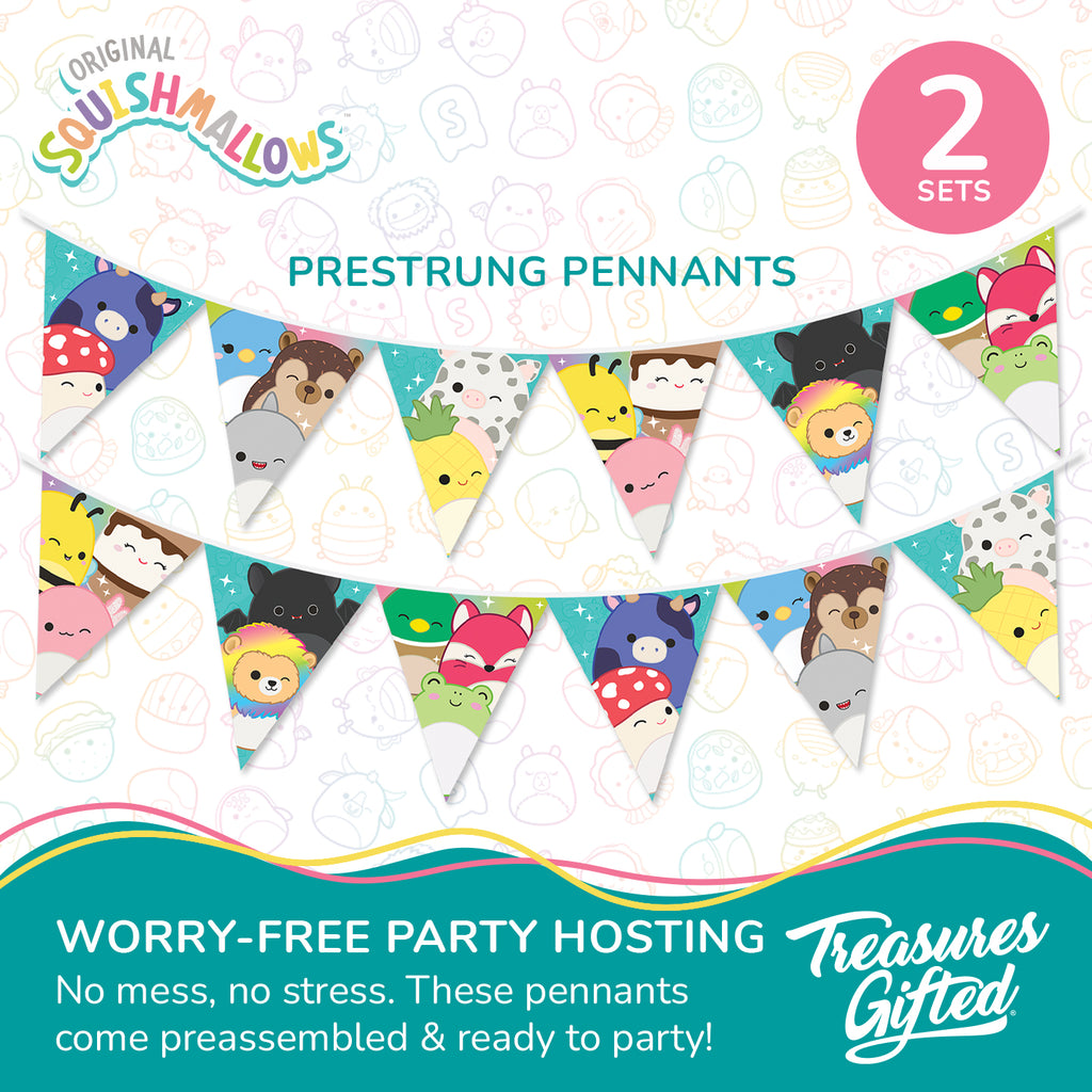 Squishmallows Banner & Pennants Kit - Squishmallows Party Decorations