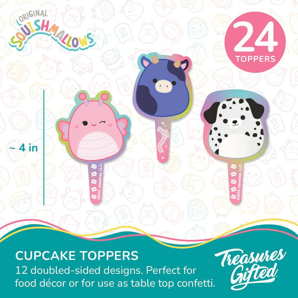 Squishmallows Cake Topper & Squishmallows Cupcake Toppers Kit