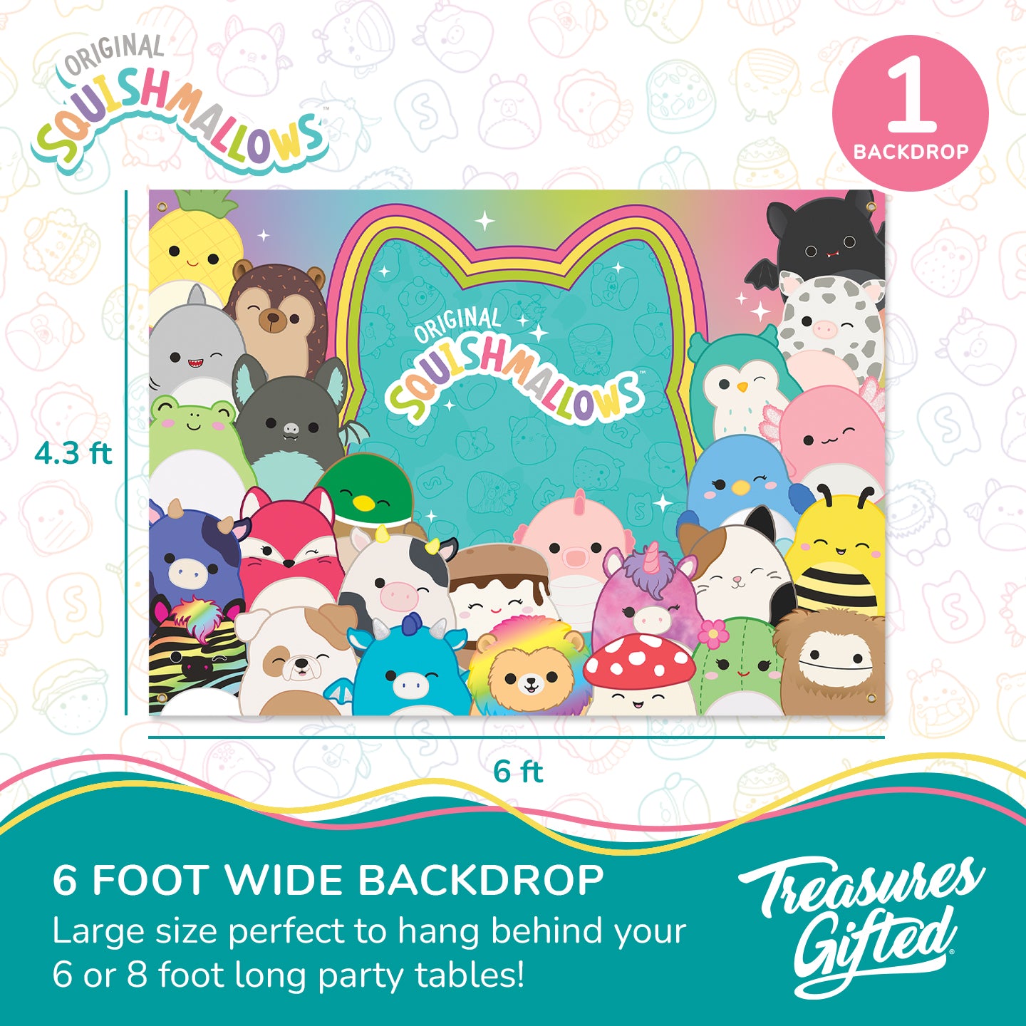 Squishmallows Backdrop - Squishmallows Party Decorations