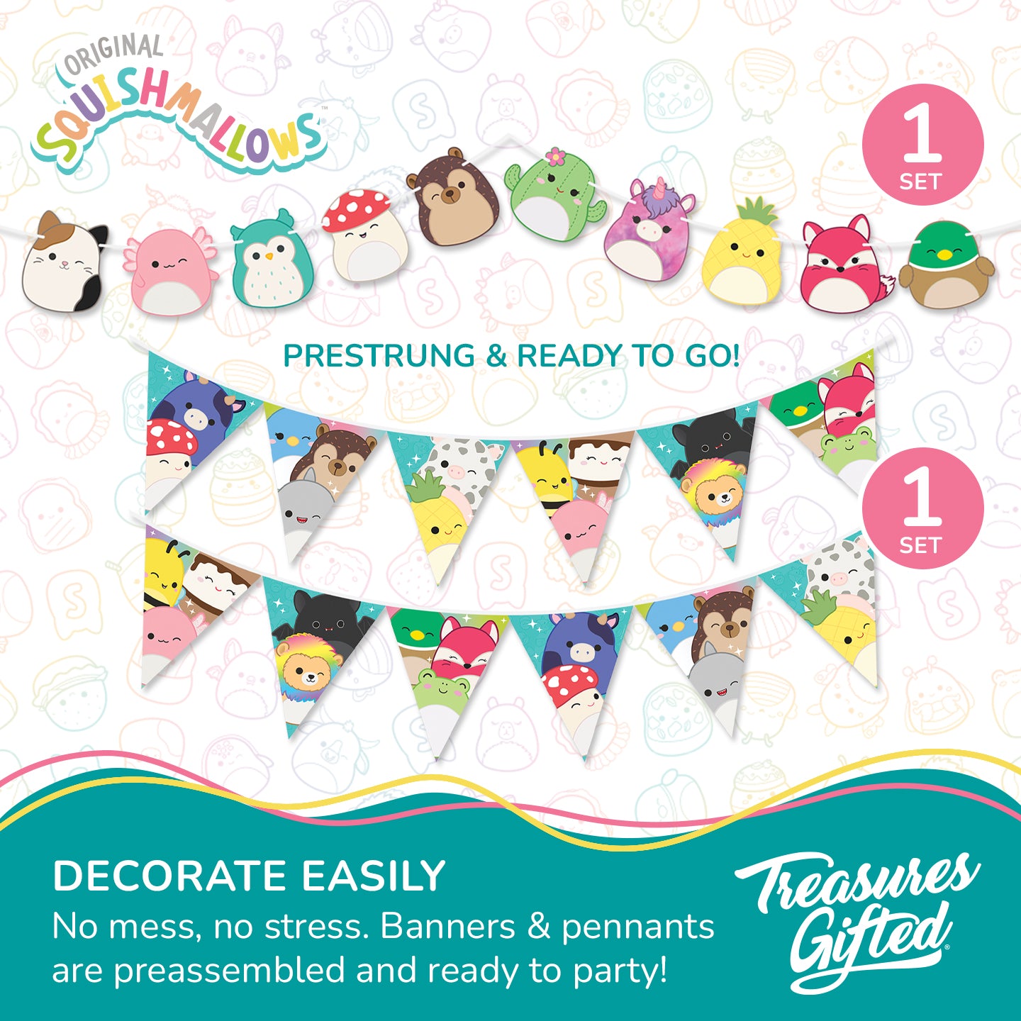 Squishmallows Party Decorations Ultimate Set for 24 Guests