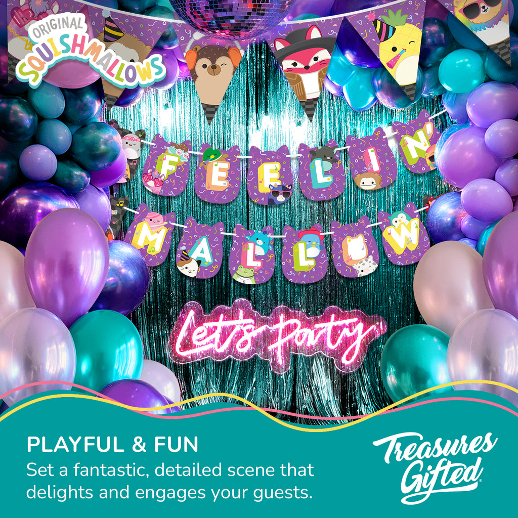 Club Squishmallows Birthday Banner Pennant - Club Squishmallows Party Decorations