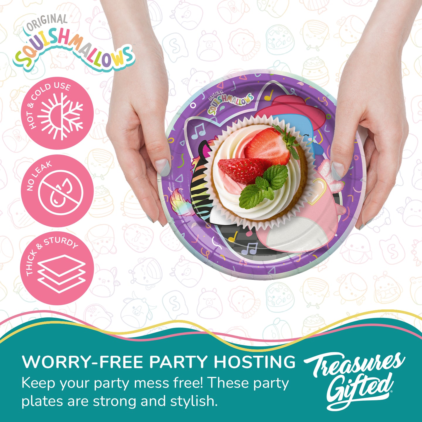 Club Squishmallows Plates 7in - Club Squishmallows Party Decorations