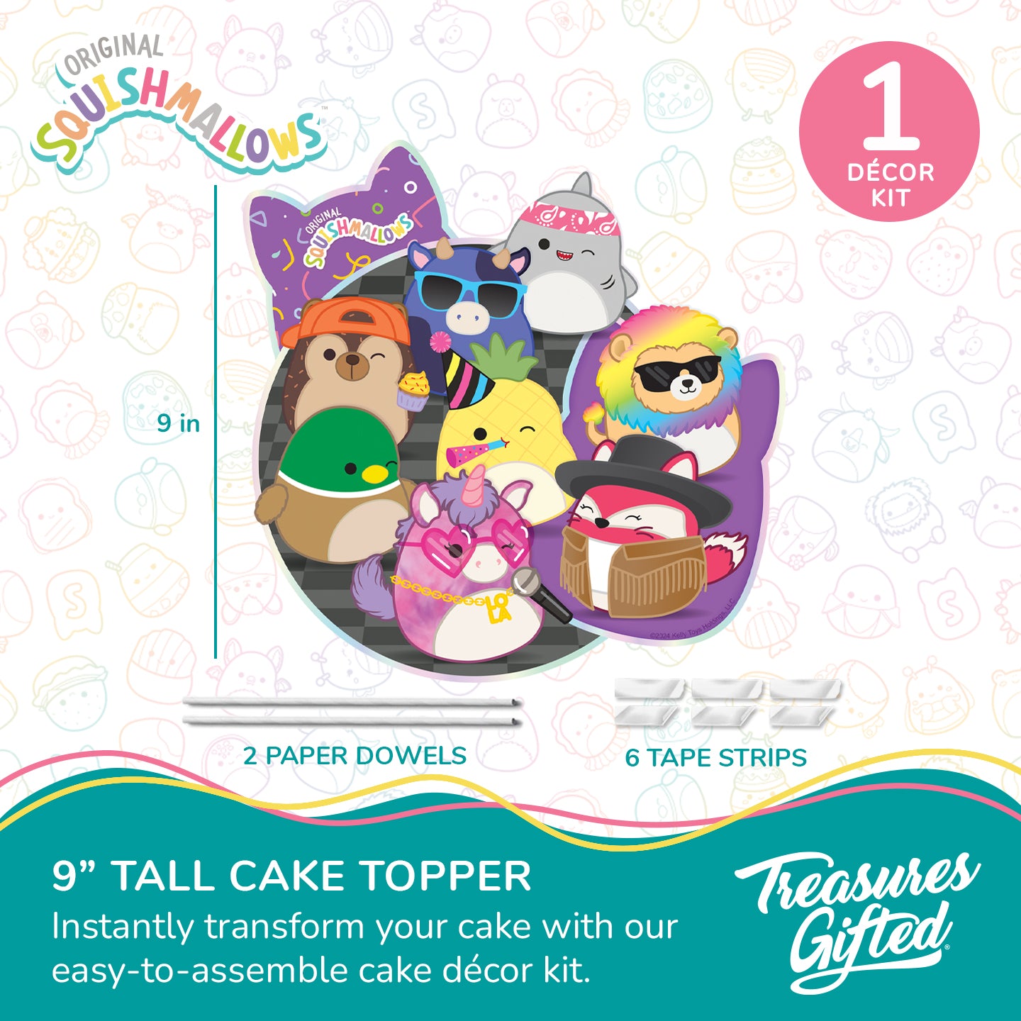 Club Squishmallows Cake Topper - Club Squishmallows Party Decorations