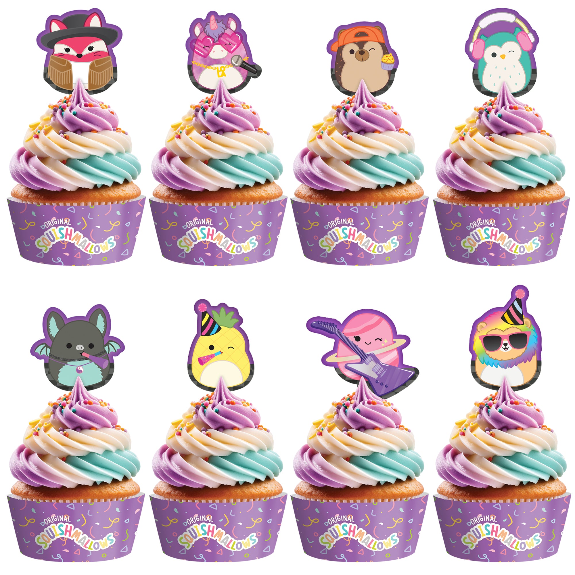 Club Squishmallows Cupcake Toppers & Club Squishmallows Cupcake Wrappers