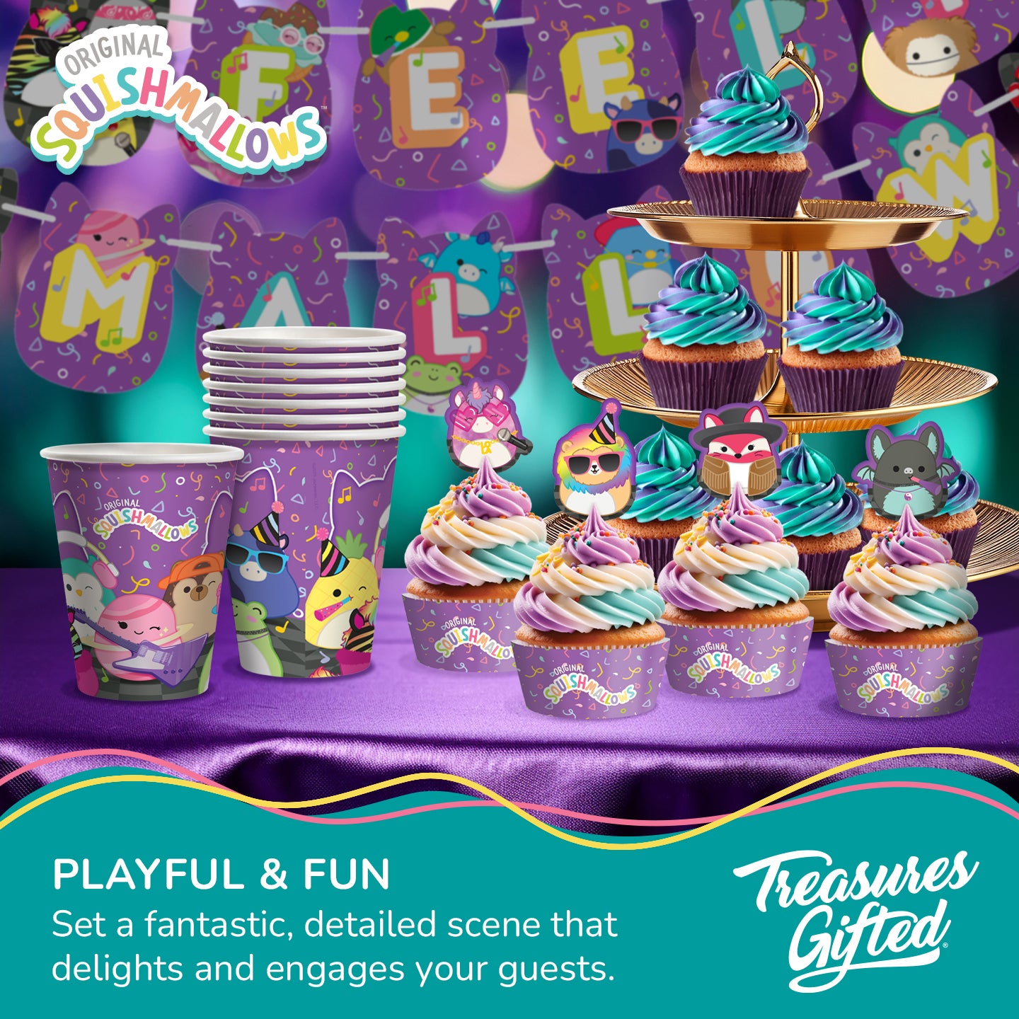 Club Squishmallows Cupcake Toppers & Club Squishmallows Cupcake Wrappers