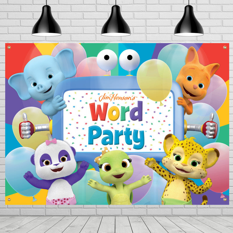 Word Party Backdrop - Word Party Birthday Supplies
