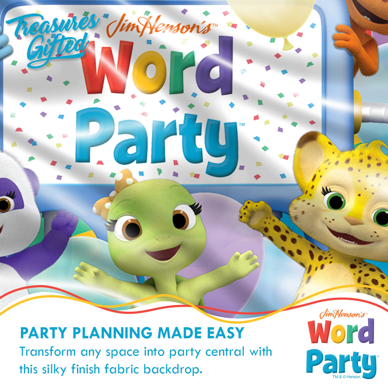 Word Party Backdrop - Word Party Birthday Supplies