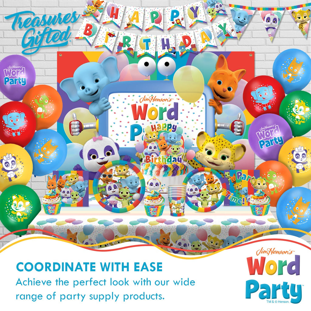 Word Party Backdrop - Word Party Birthday Supplies