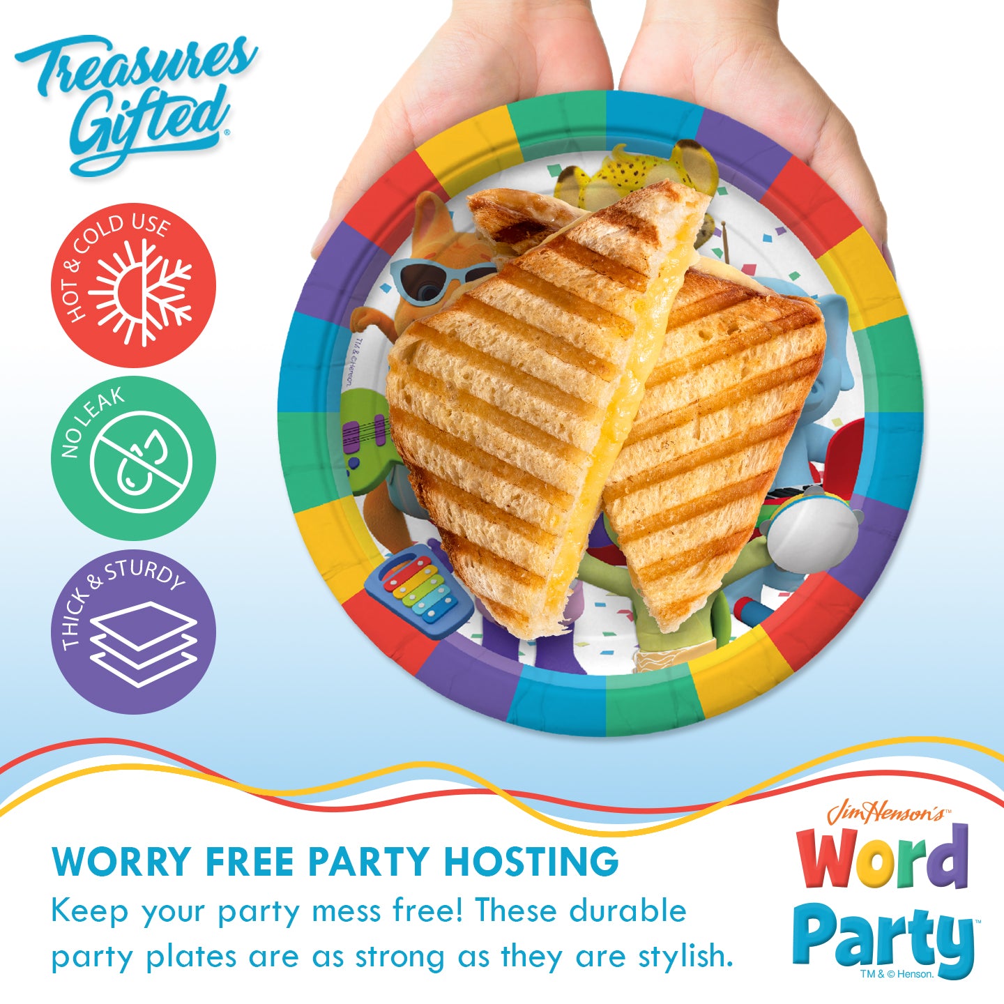 Word Party Plates 9in - Word Party Birthday Supplies
