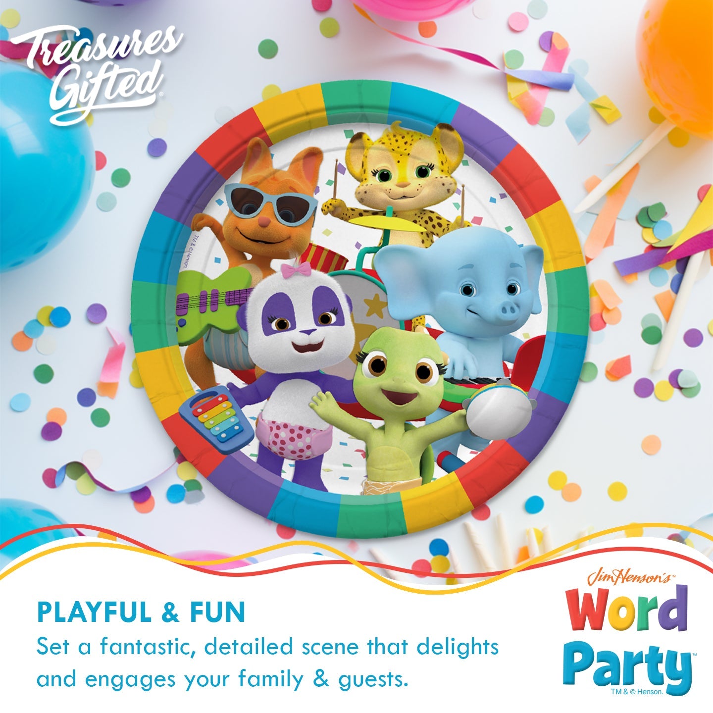 Word Party Plates 9in - Word Party Birthday Supplies