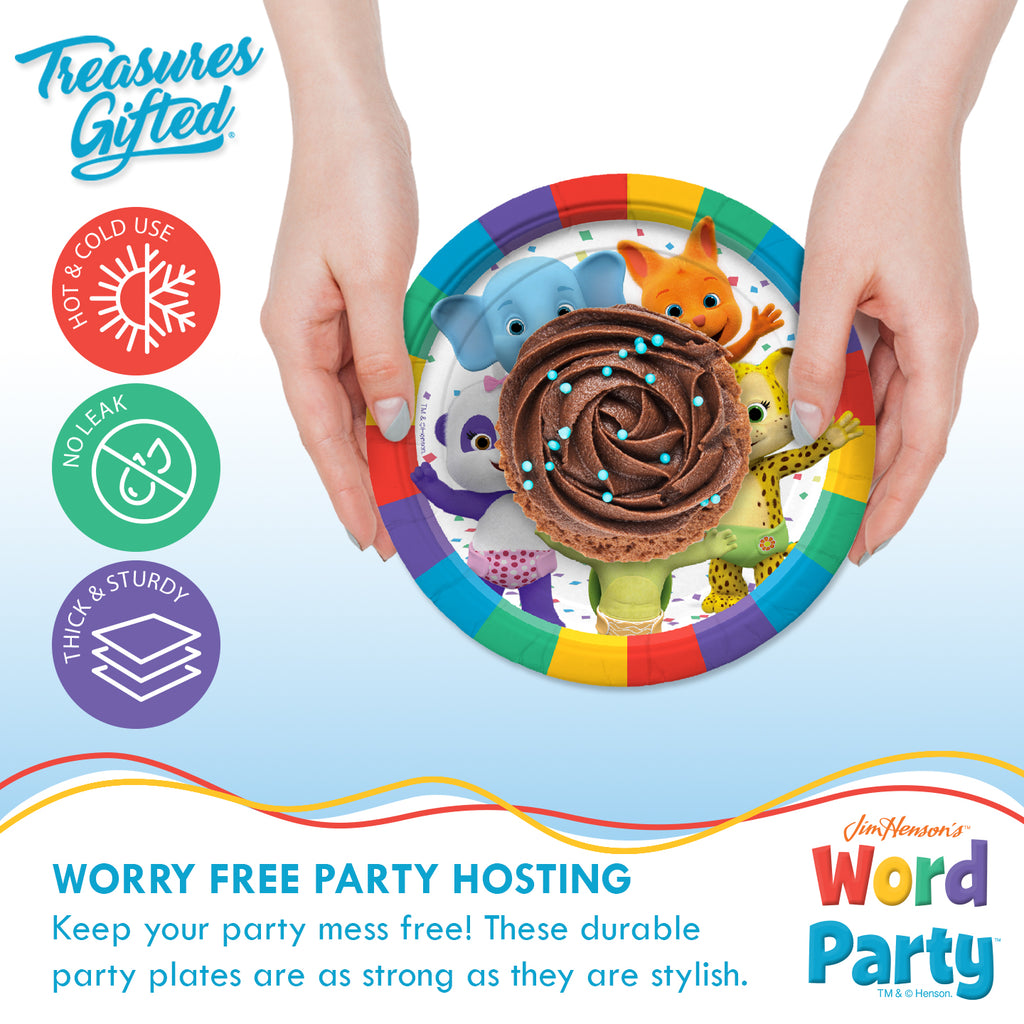 Word Party Plates 7in - Word Party Birthday Supplies
