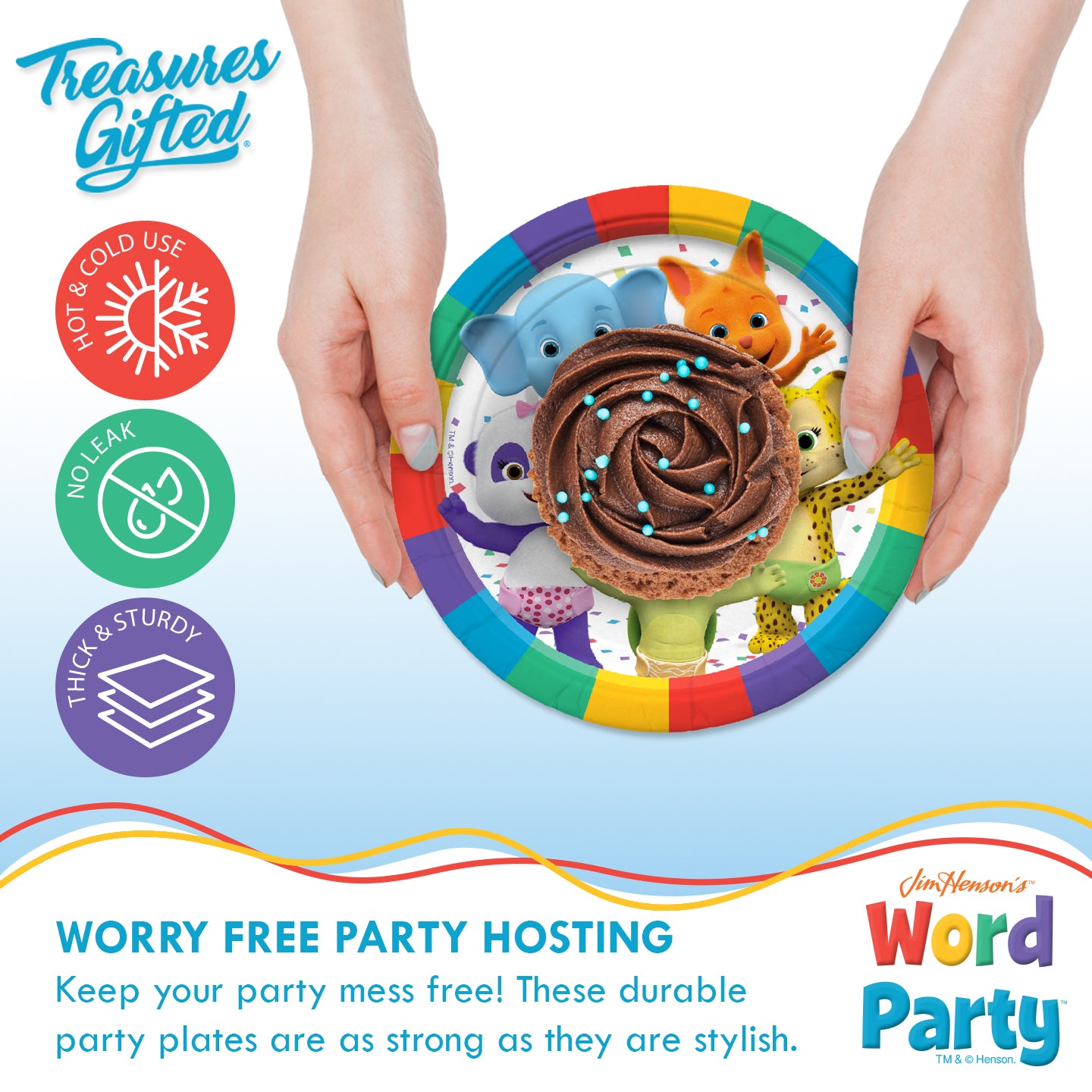Word Party Plates 7in - Word Party Birthday Supplies