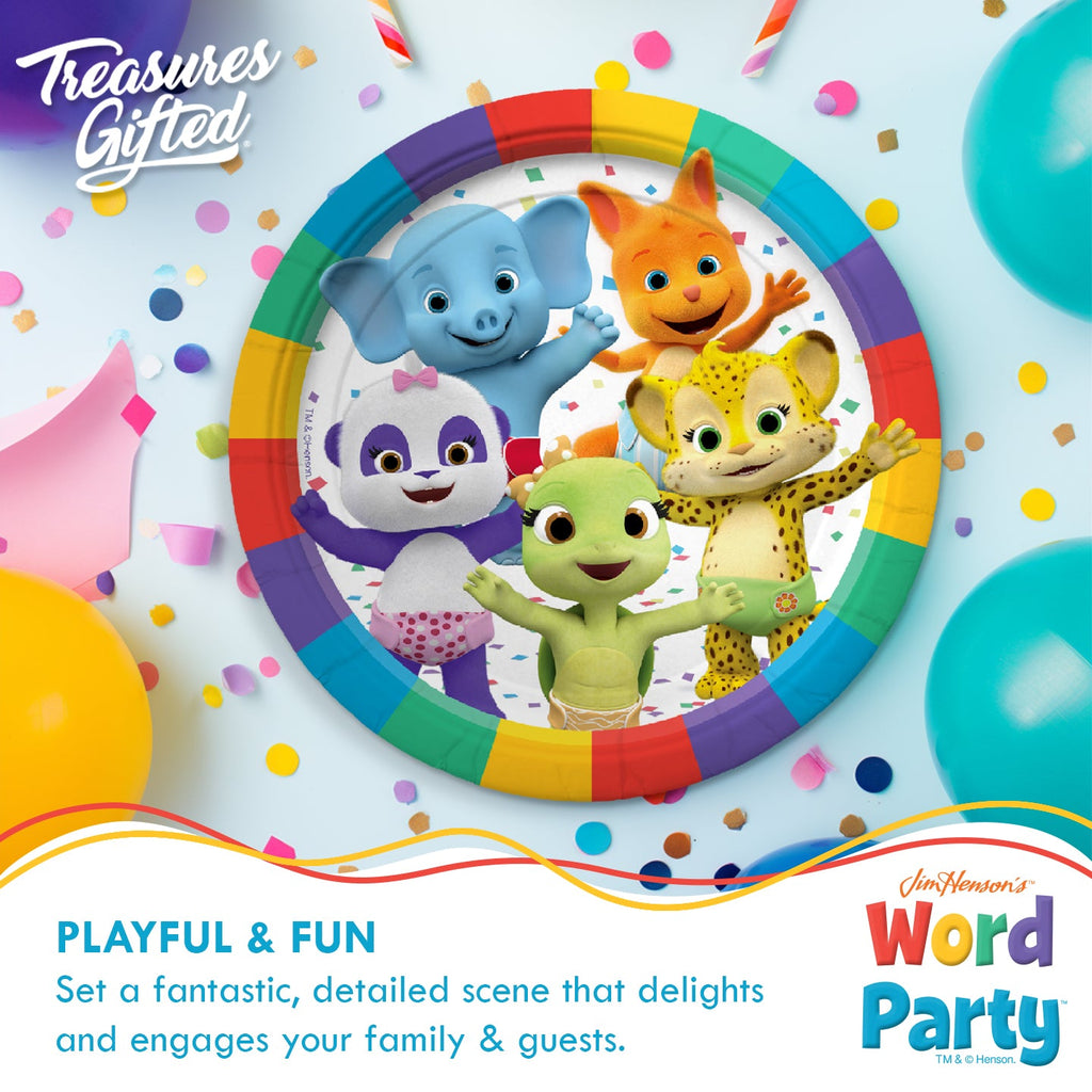 Word Party Plates 7in - Word Party Birthday Supplies