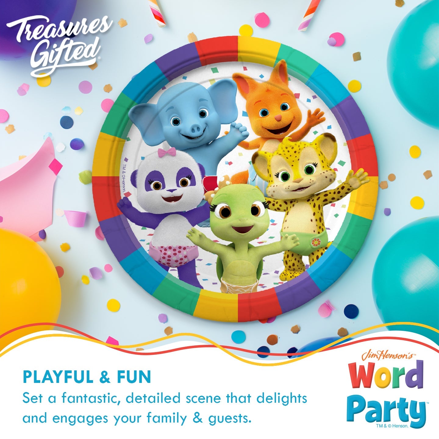 Word Party Plates 7in - Word Party Birthday Supplies